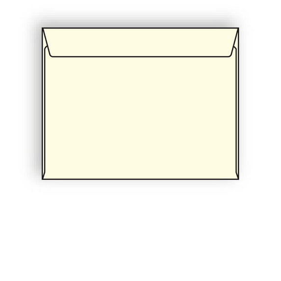 Open Side Booklet Envelopes, 9" x 12", 28#, Recycled, Creme Pastel, Acid Free, Side Seams (Box of 500)