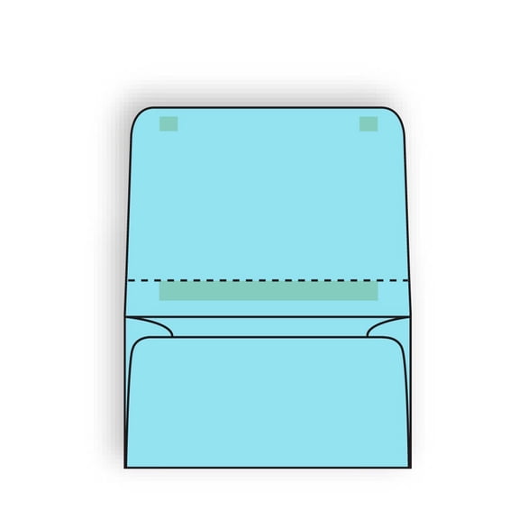 Open Side Dual Purpose Mailer Envelopes, 4-1/4" x 6-1/2", 24# Blue Pastel, Large Flaps w/ Spot Seal & Perf (Box of 500)