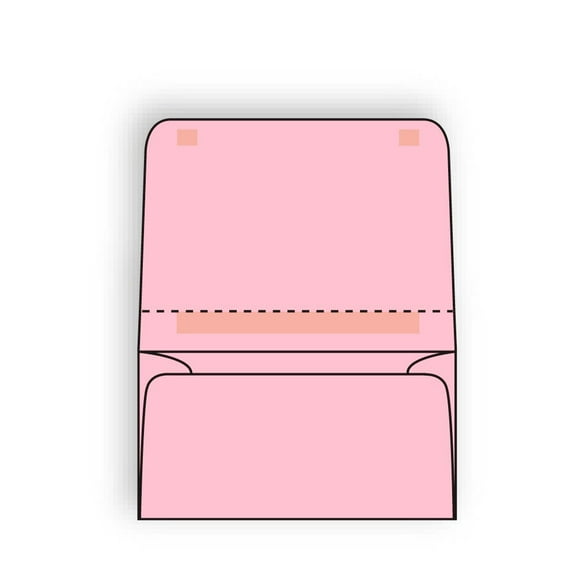 Open Side Dual Purpose Mailer Envelopes, 4-1/4" x 6-1/2", 24# Pink Pastel, Large Flaps w/ Spot Seal & Perf (Box of 500)