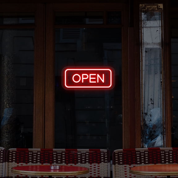 Open Sign Rectangle Shape (Orange, 43.5"(W)x19"(H))