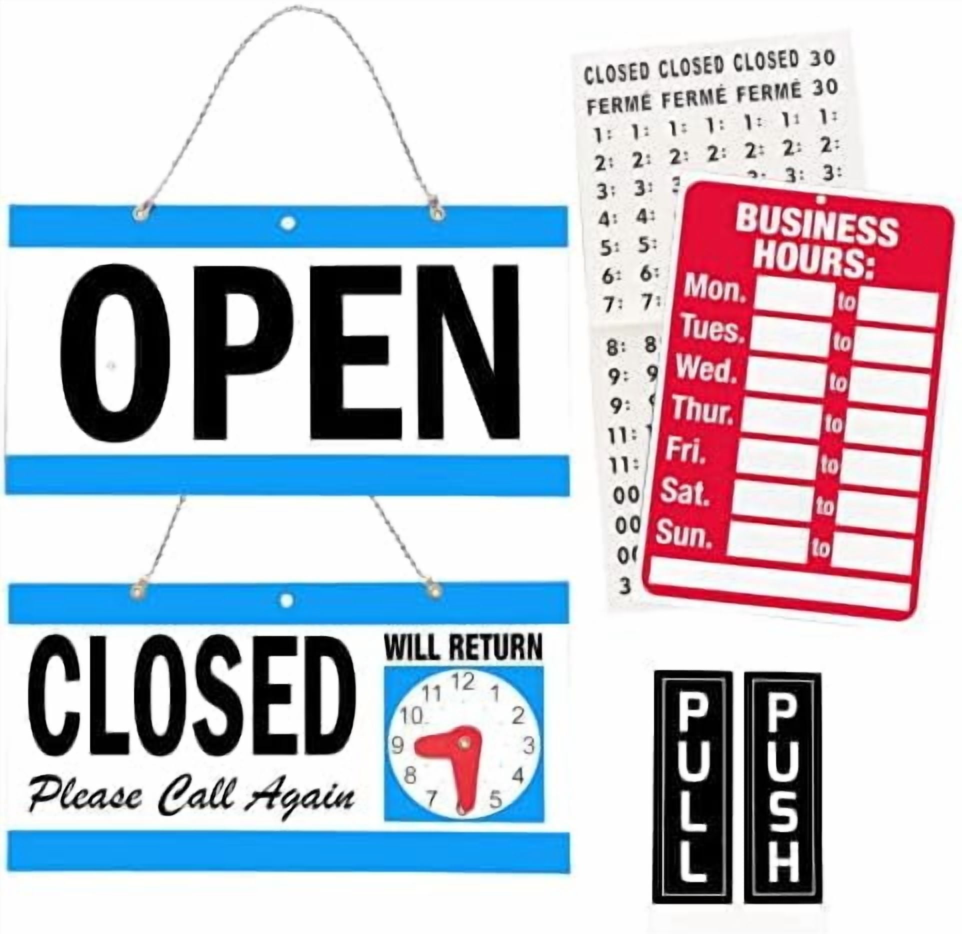 Open Signs,Business Hour Closed Open Sign,Hours of Operation Signs Set ...