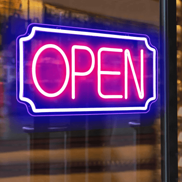 Open Signs for Business, Light Up LED Neon Open Sign for Business Window Storefront, Lighted Open Lights for Retail Bar Cafe Bakeries Barber, USB Powered 16 inch