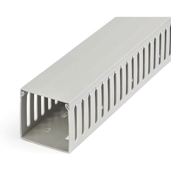 Open Slot Cable Management Raceway with Cover, 3"(75mm)W x 3"(75mm)H - 6.5ft(2m) length - 1/4"(8mm) Slots, PVC Network Cable Hider/Wall Wire Duct, Max 200 Cables, UL Listed, TAA