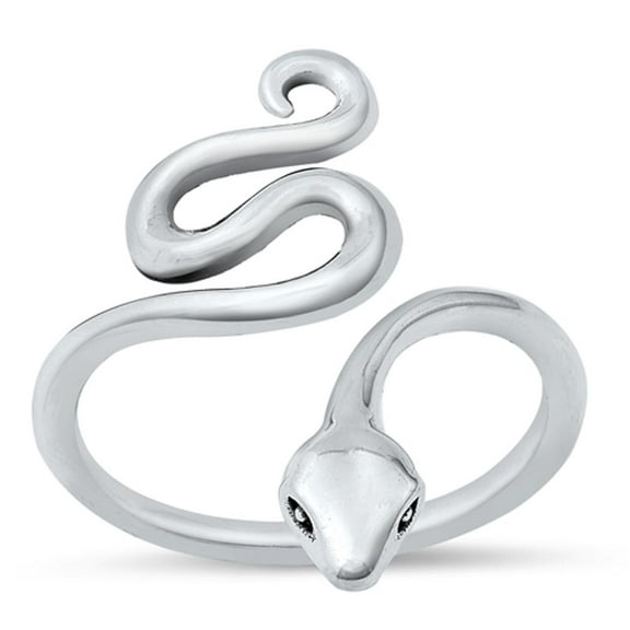 Open Snake Adjustable Ring .925 Sterling Silver Band Jewelry Female Male Unisex Size 5
