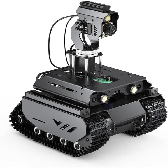 Open-Source Off-Road Tracked AI Robot, Compatible with 4B, Dual Controllers, Computer Vision, Comes with Pan-Tilt Module, PI4B-4GB Included