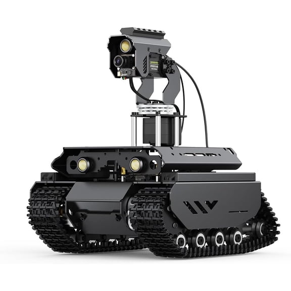 Open-Source Off-Road Tracked AI Robot, Compatible with 4B, Dual Controllers, Computer Vision, Comes with Pan-Tilt Module, PI4B-4GB NOT Included