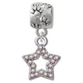 thumbnail image 1 of Open Star with Clear AB Crystals - Paw Print Charm Bead, 1 of 1