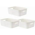 thumbnail image 1 of Plastic Stackable Fridge Storage Basket Freezer Bin Organiser, Matte Transparent, 3 Packs, 1 of 7