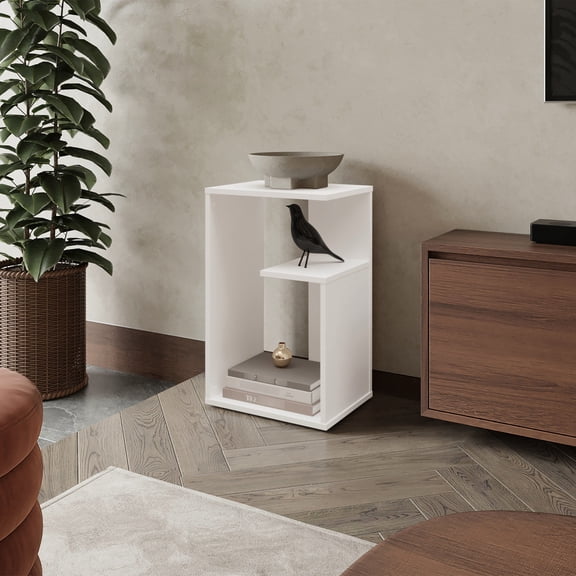 Open Storage Melamine Side Table / Versatile in Primary Living Areas