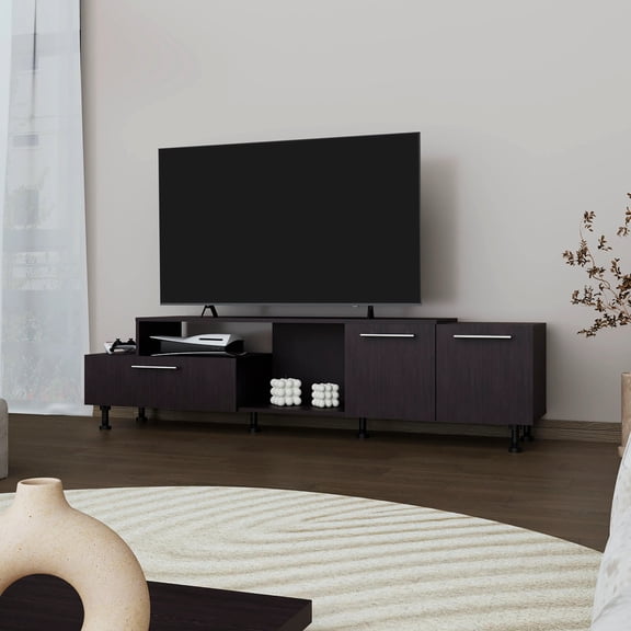 Open Storage Wengue TV Furniture / Organize Items in Living Room