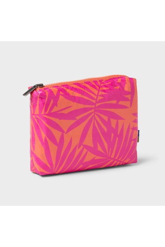Water Resistant Toiletry Pouch Pink/Orange Palm