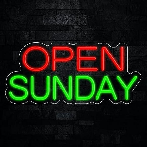 Open Sunday LED Neon Sign 22"L x 10"H #32538