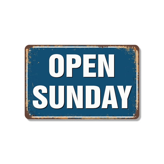 Open Sunday Street 7 Inch x 10 Inch Novelty Aluminum Metal Sign Yes We Are Open Durable Weatherproof UV Protected Perfect for Shops Cafes Counters Fun Gift for Small Business Owners