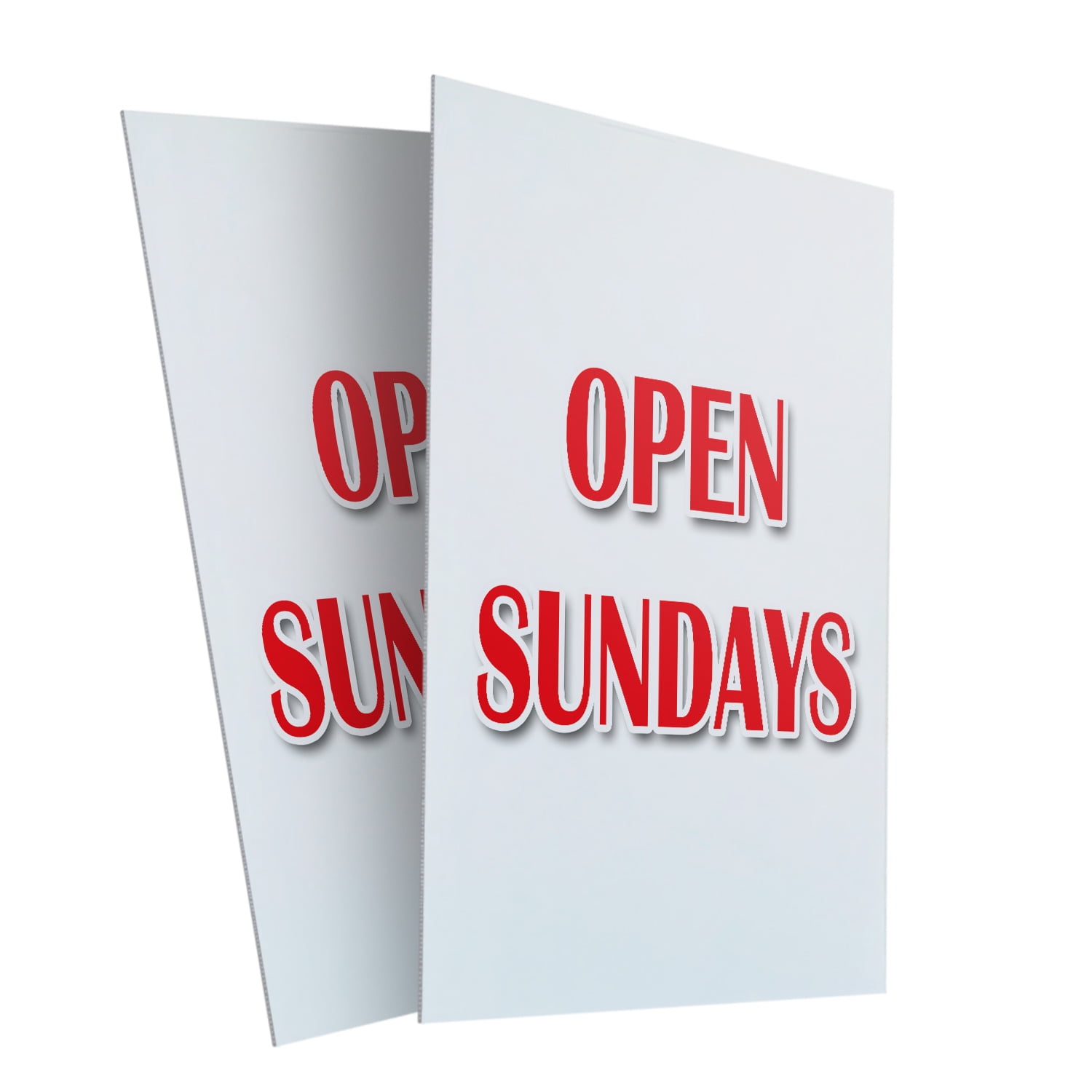 Open Sundays (2PACK) 24" x 36" Plastic Signs Sign Insert 4mm