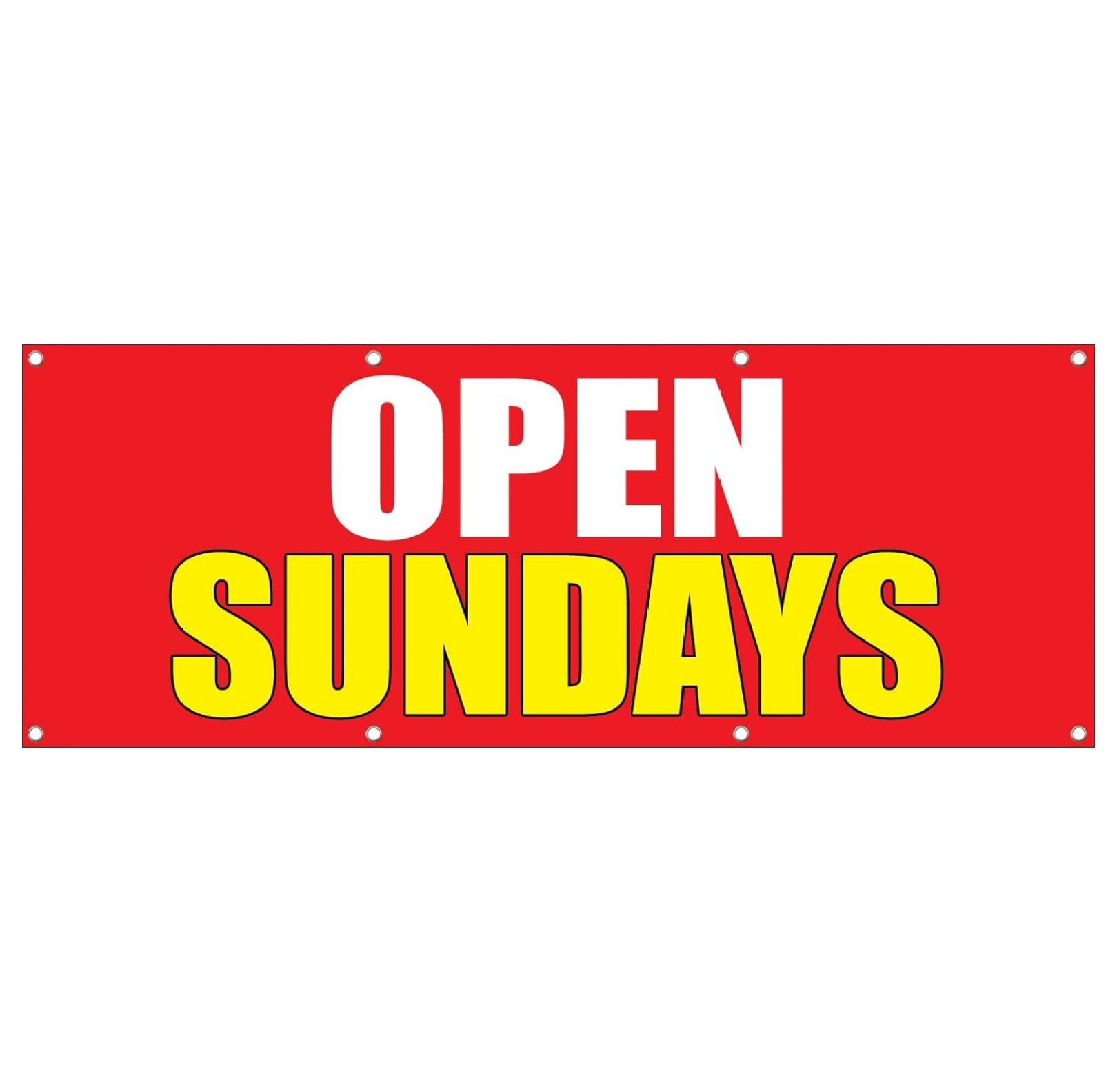 Open Sundays Promotion Business 3 Ft X 6 Ft/W 6 Grommets