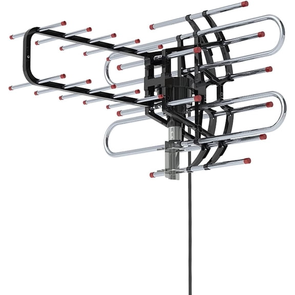 Open TV Antenna, TA-851B 360Rotation UV Dual Frequency 45-860MHz 22-38dB, Silver