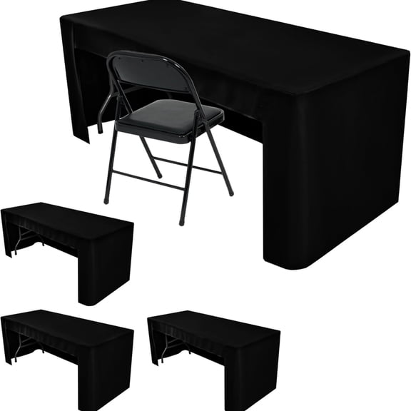 Open Table Covers for 6 Foot Table, Wrinkle Resistant Washable Tablecloths  for Craft Fairs, Banquets, Trade Show Display