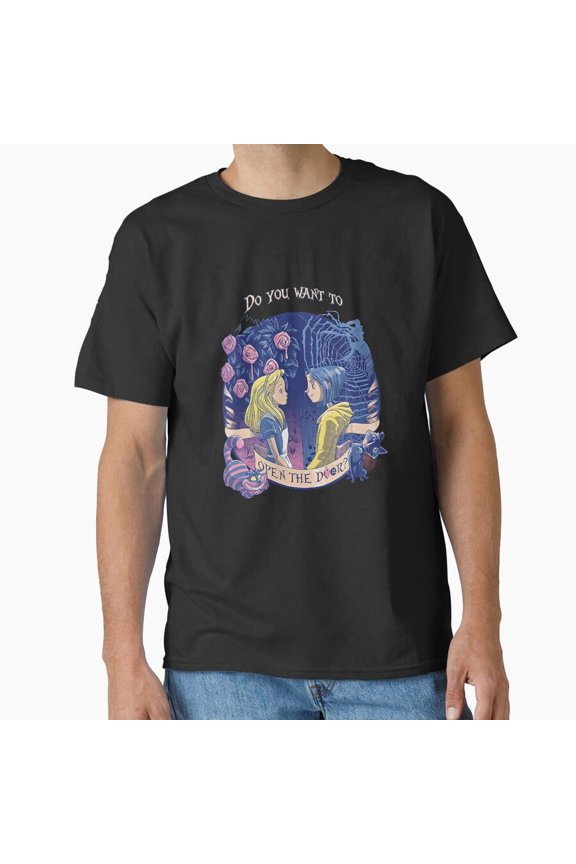 Open The Door Fantasy Coral And Alice Inspired Crossover Art Unisex T-Shirt, up to size 5XL