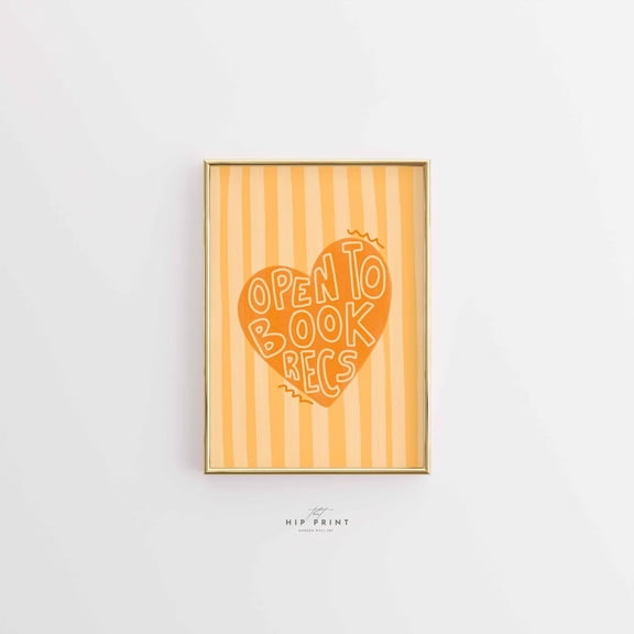 Open To Book Recs Print, Reader Decor, Unframed Paper Poster 8x10in