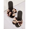 thumbnail image 1 of Open Toe Brown Bow Decor Sliders, 1 of 3