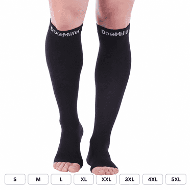 Compression Sockls Doc Miller Thigh High Open Toe Compression Stockings Women Men, 20-30 ...
