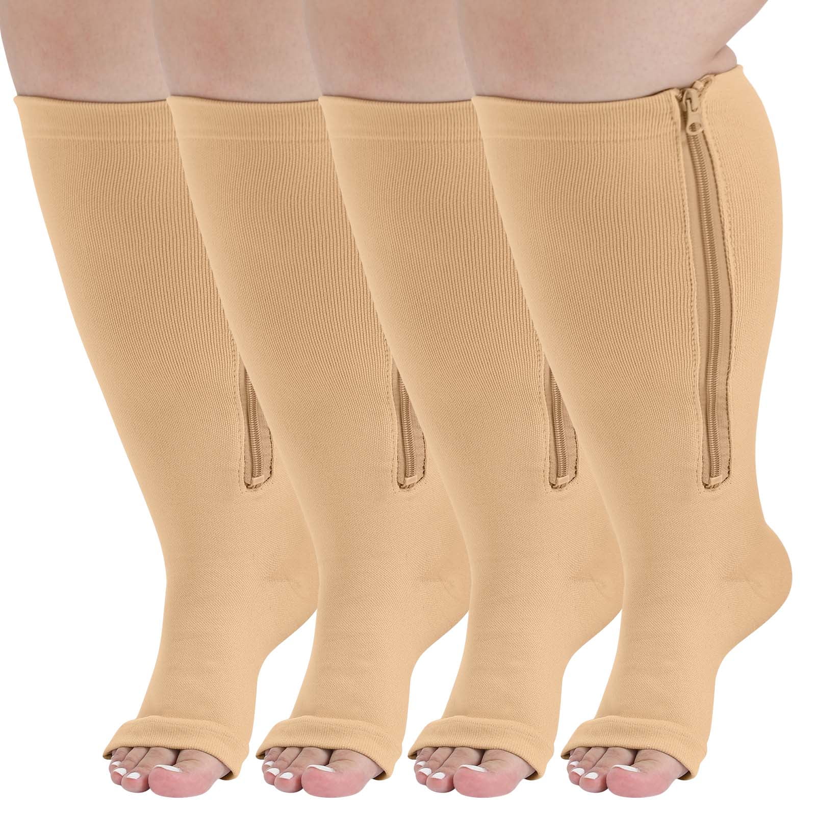 PUTUO Plus Size Compression Socks 20-30 MmHg – For Men & Women, Wide Calf – Travel, Running, Pregnancy, Nurses