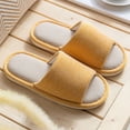 thumbnail image 1 of Open Toe Cotton ​Linen Slippers Men Women Comfy Indoor House Spring Summer Anti-Slip Slippers, 1 of 7