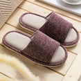 thumbnail image 1 of Open Toe Cotton ​Linen Slippers Men Women Comfy Indoor House Spring Summer Anti-Slip Slippers, 1 of 7