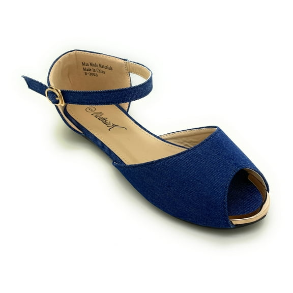 Open Toe Marie Jane in Denim