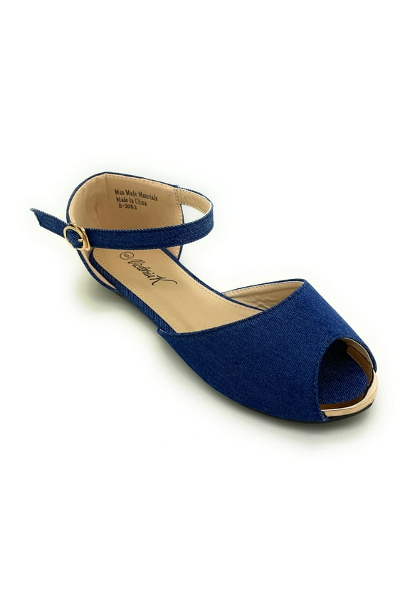 Open Toe Marie Jane in Denim