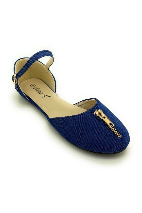 Open Toe Marie Jane in Denim