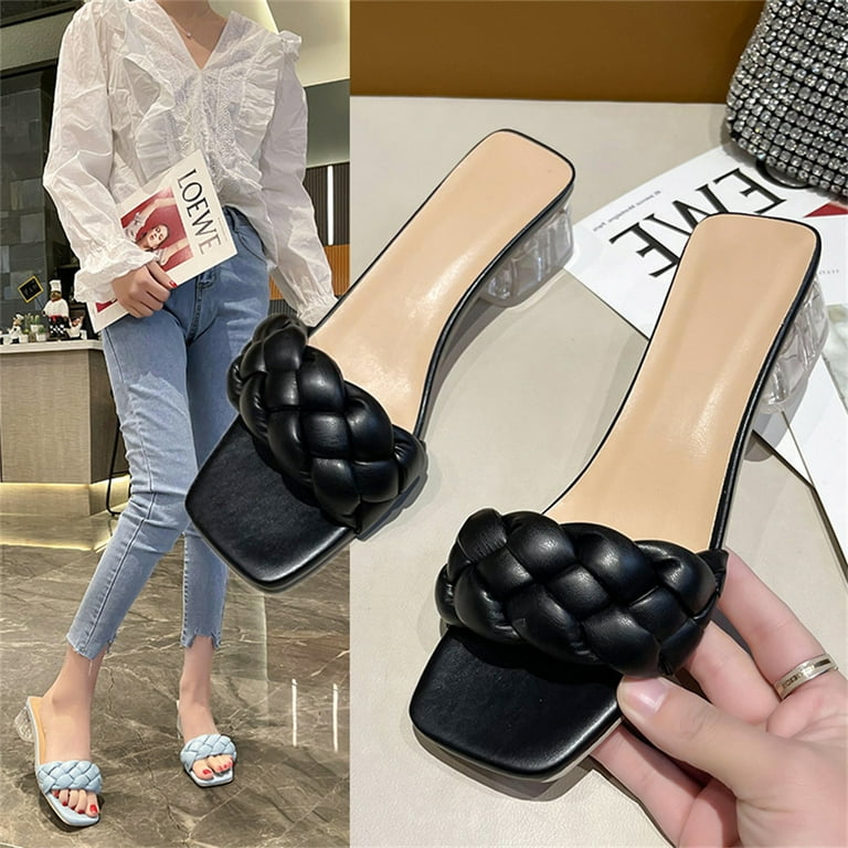 Braided clearance heeled sandals