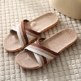 thumbnail image 1 of Open Toe Slippers for Women Linen Shoes Women Home Slippers Indoor Slippers House Slipper Fashion Unisex Linen Summer Beach Shoes Skidproof Indoor Slippers Coffee 8.5, 1 of 5