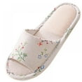 thumbnail image 1 of Open Toe Slippers for Women, Soft Bedroom Slippers Home Shoes, Memory Foam Anti-slip House Slipper, Breathable Silp On Spa Mules Classic Sandals Indoor Outdoor Rubber Sole, 1 of 8