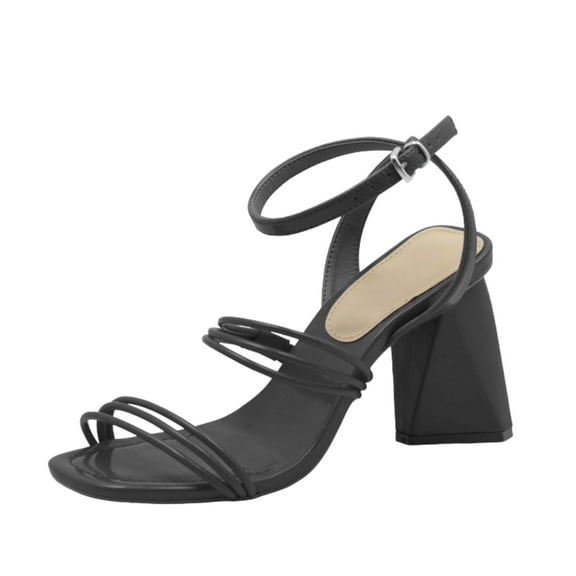 Julia & Santos Shoes Sandals Strappy Open Toe, Black, Size 8