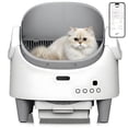 thumbnail image 1 of Open-Top Automatic Cat Litter Box, Self Cleaning Cat Litter Box with App Control & Weight Monitoring, 10.5L Large Capacity for Multiple Cats, Ultra-Quiet & Odor Control, 1 Rolls Refill Bags Included, 1 of 8