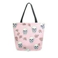 thumbnail image 1 of Open Top Canvas Tote Bag with Zipper Reusable Shopping Bag 13.5x15" Roomy Carryall Skulls and Roses Pattern, 1 of 9