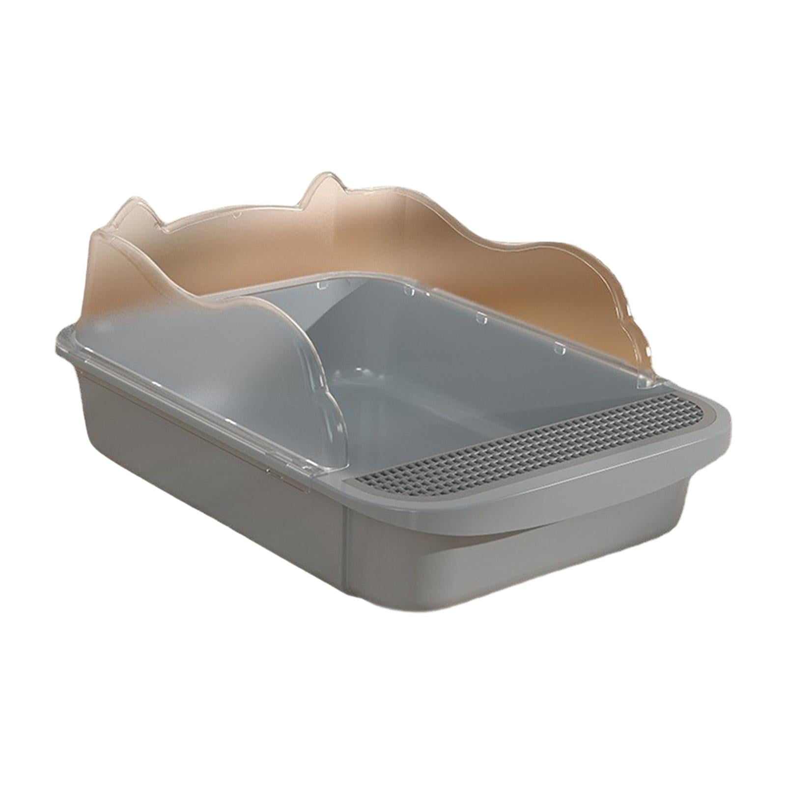 Open Top Cat Litter Box Kitty Litter Pan Cat Toilet Easy Clean Low
