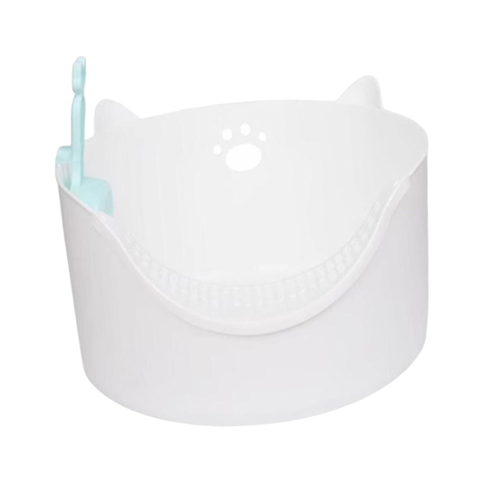 Open Top Cat Litters Box Bedpan for Small and Medium Cats Bunny Small Animals White