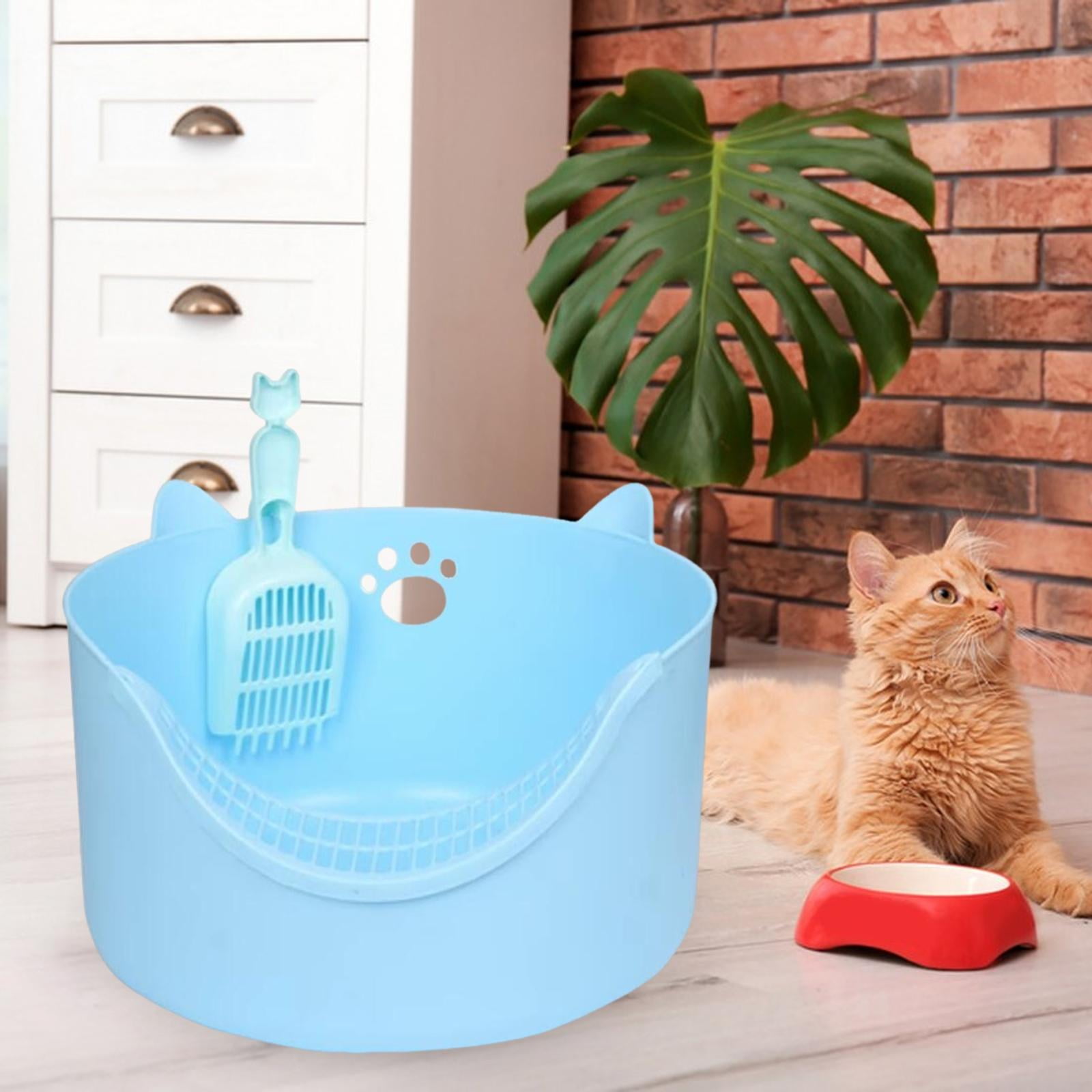 Open Top Cat Litters Box Litter Pans Large Pan Portable Cage Pet Litter