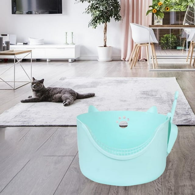Open Top Cat Litters Box Litter Pans Large Pan Portable Cage Pet Litter
