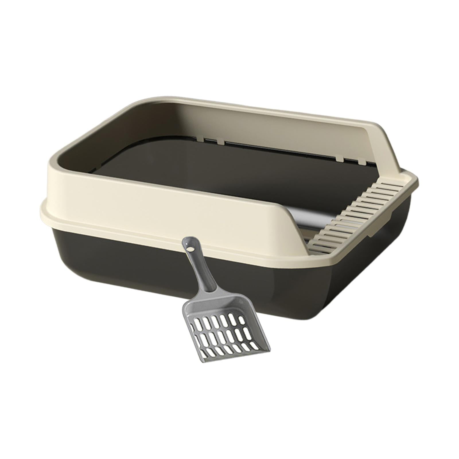 Open Top Cat Potty Toilet Semi Enclosed Portable High Sided Cat Toilet