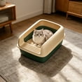 thumbnail image 1 of Open Top High Side Cat Litter Box, Semi-Enclosed Removable Pet Litter Tray, High-Sided Design Prevents Urine Leakage, Non-Stick, Easy to Clean, Indoor Cats Litter Pan, 1 of 6