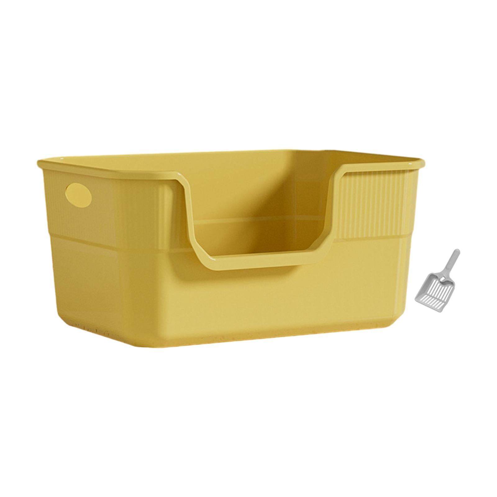 Open Top Pet Litter Box Cat Toilet with Hollow Handles for Small and