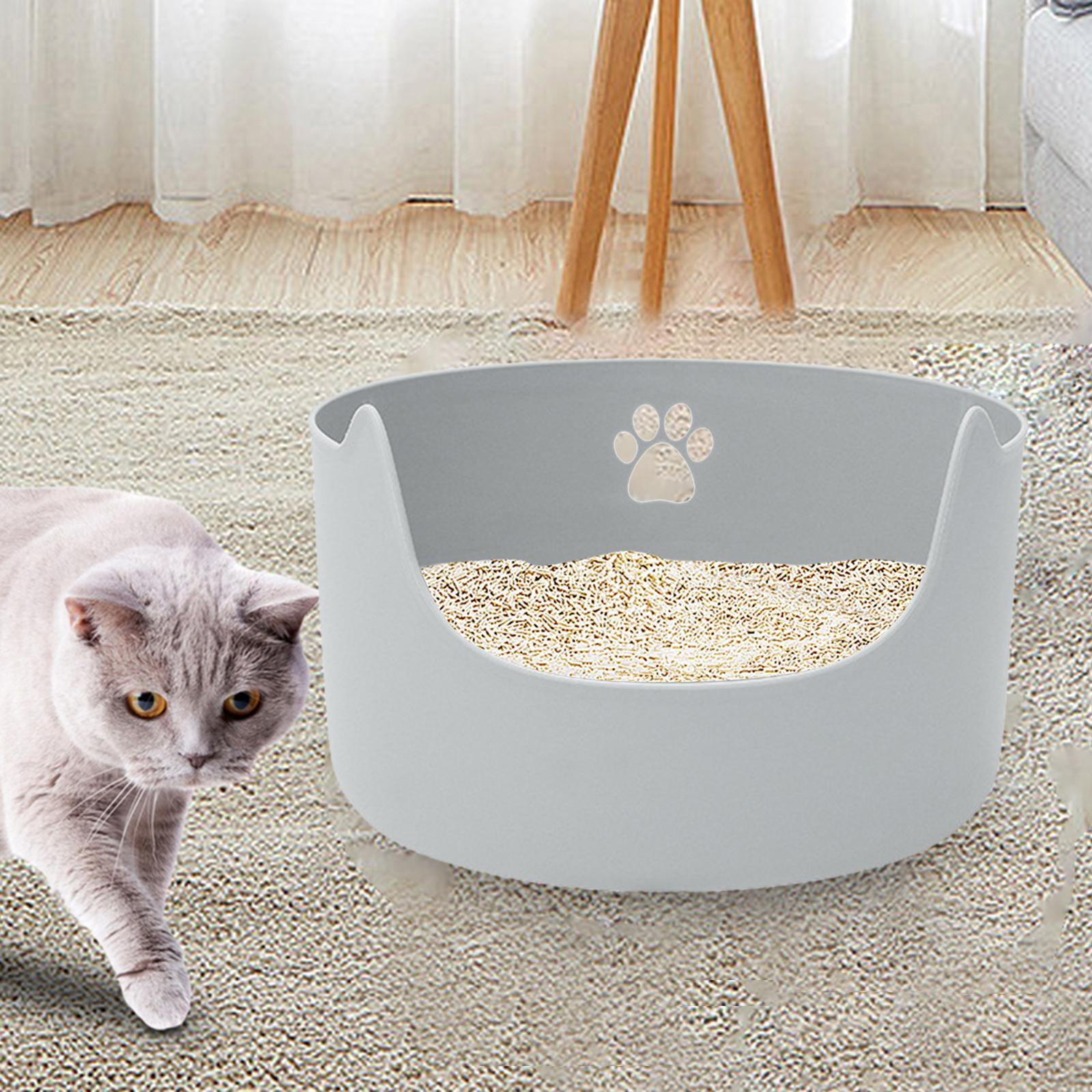 Open Top Pet Litter Tray Cat High Sided Large Bedpan Deep Loo, Cat Sandbox Kitten Potty Toilet