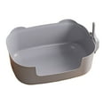 thumbnail image 1 of Open Top Pet Litter Tray - Portable Bedpan with High Sides, Semi Closed Cat Litter Basin - Nonstick Litter Pan Durable, Easy To Clean, Gray, 1 of 6