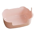 thumbnail image 1 of Open Top Pet Litter Tray - Portable Bedpan with High Sides, Semi Closed Cat Litter Basin - Nonstick Litter Pan Durable, Easy To Clean, Pink, 1 of 6