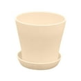 thumbnail image 1 of Open Top Plant Pot PP Resin Planter with Drainage Tray for Balcony Green Plants Horticulture High Waist Design Size 5.5x5x4", 1 of 3