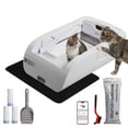 thumbnail image 1 of Self Cleaning Litter Box,Open-Top Automatic Cat Litter Box APPControl (2.4G/5G)with Health Tracking, Dual SafetySensors&Odorless Design,Includes cat Litter & 3 Rolls Waste, 1 of 10
