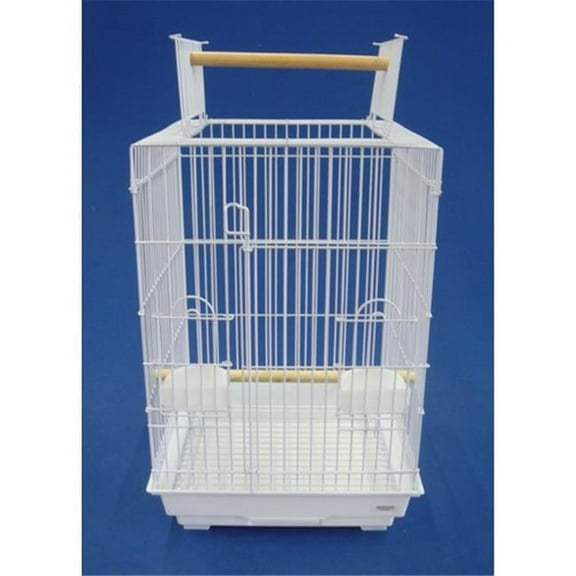 Open Top Small Parrot Cage in White